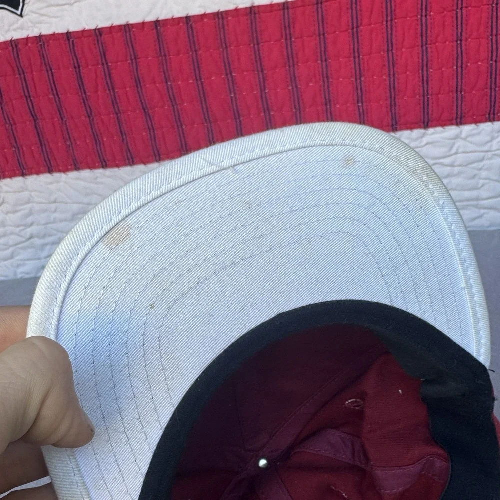 Vtg Y2K True Religion‎ Red Hat White Stitched Buddha
